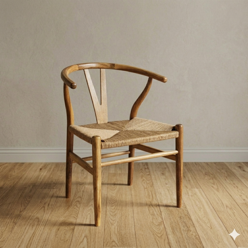 Silla Wishbone Petiribi Tejida En Kraft