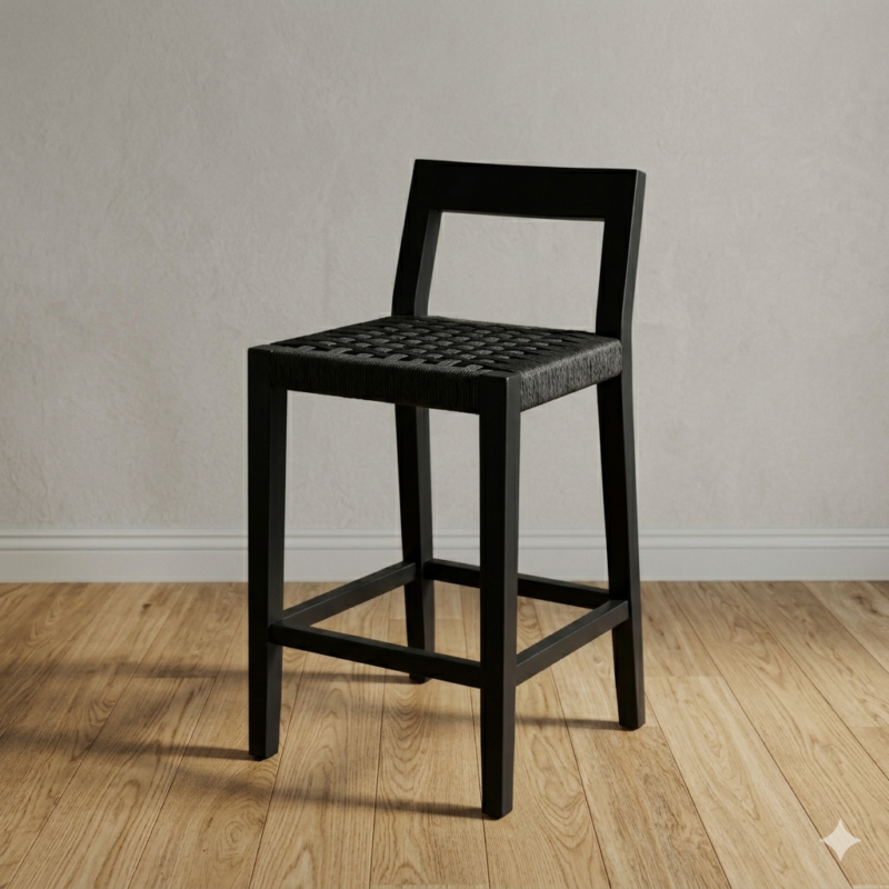 Banqueta Cuadrada Tejida Full Black