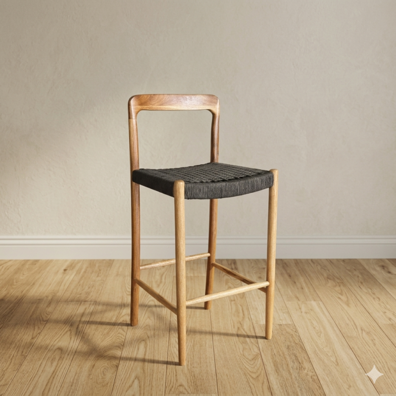 Banqueta Moller Petiribi Tejida Kraft Negro