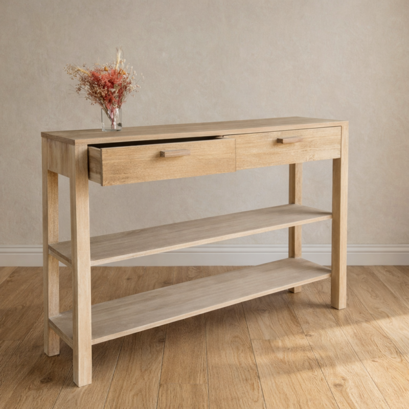 Recibidor Con Cajones y Estantes Alamo