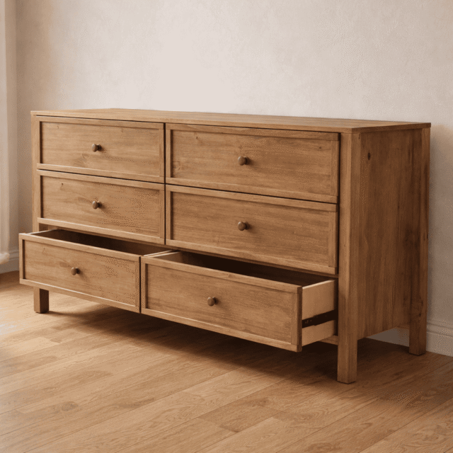Comoda 6 cajones Alamo Macizo