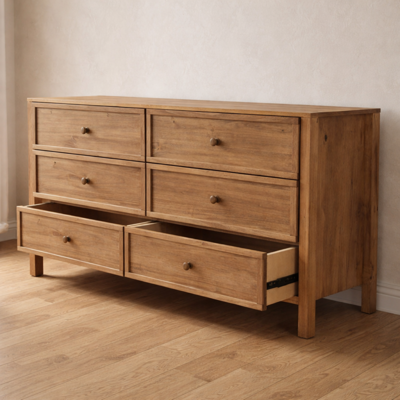 Comoda 6 cajones Alamo Macizo