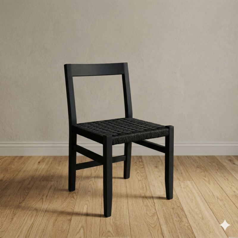 Silla Cuadrada Tejida Petiribi Full Black