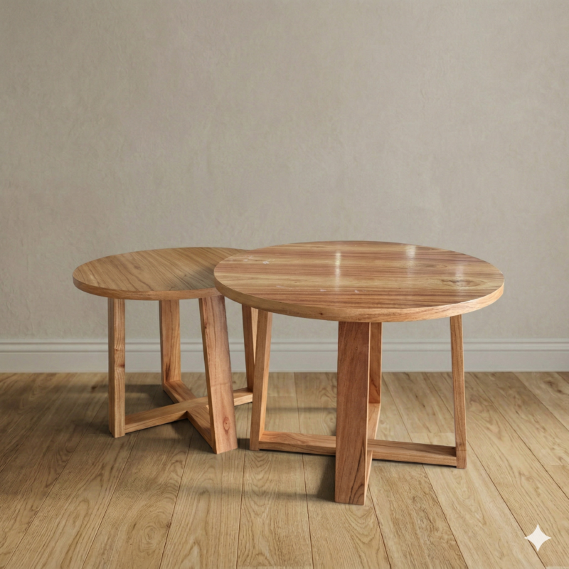 Mesa Ratonas Redonda Enchapada Paraiso