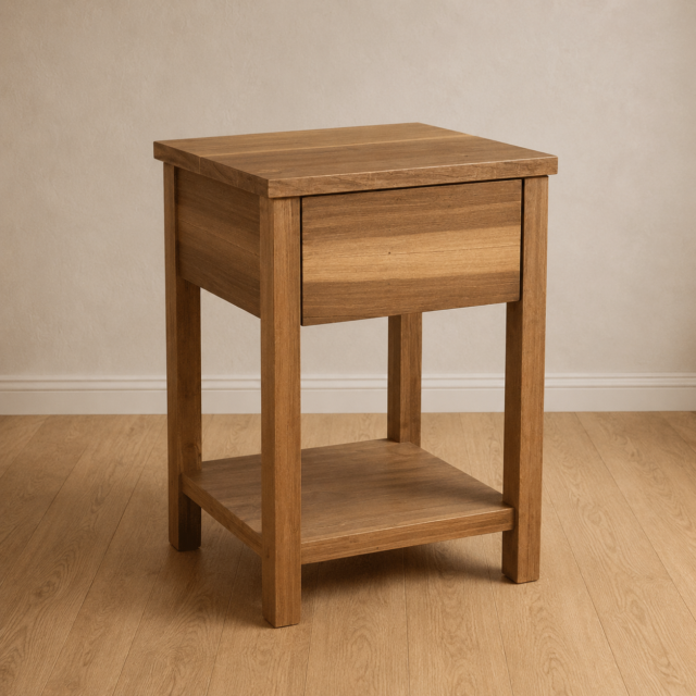 Mesa de luz Enchapada en Petiribi 1 Cajon