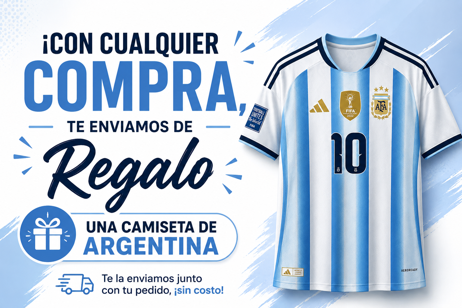 Camiseta de Argentina de regalo con cualquier compra