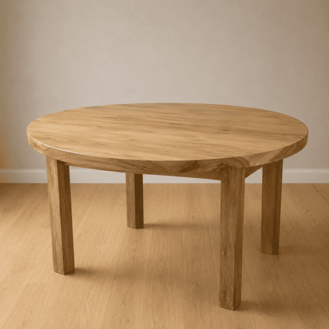Mesa redonda Petiribi maciza con base 4 patas