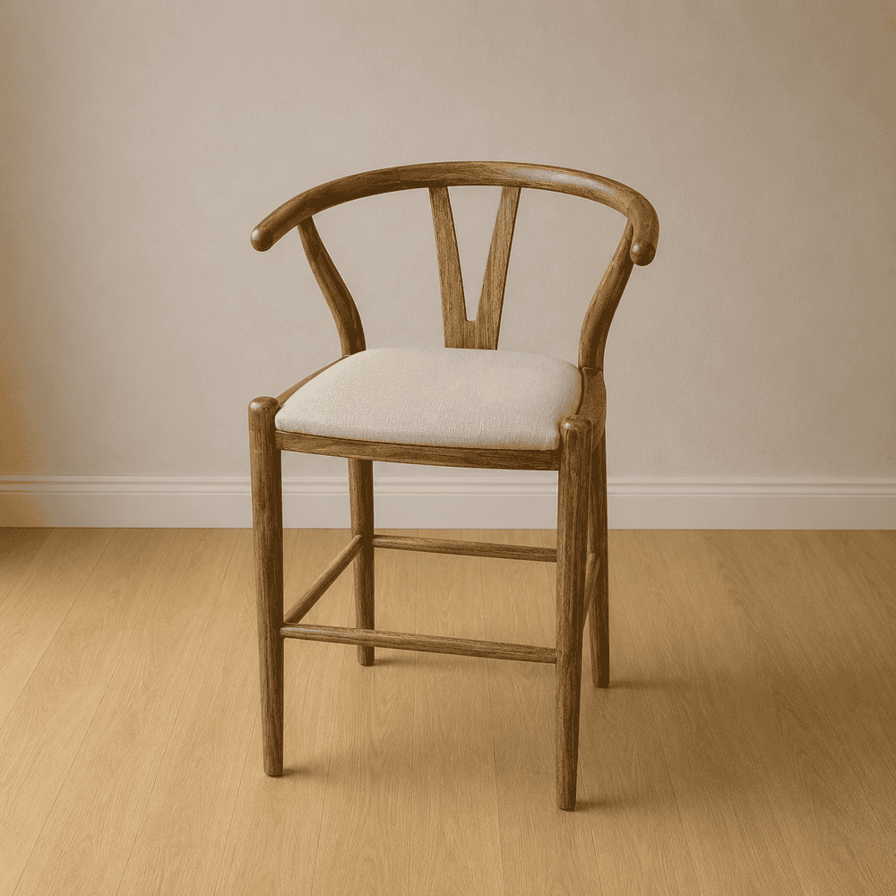 Banqueta wishbone tapizada petiribi