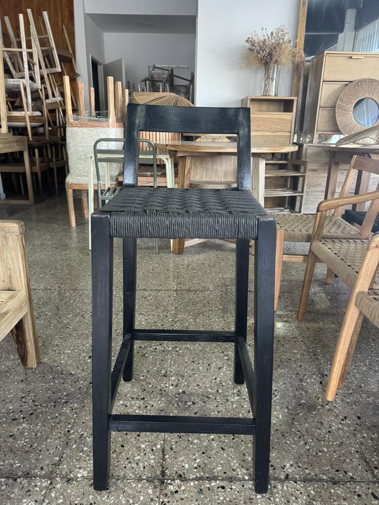 Banqueta Cuadrada Tejida Full Black - Imagen 3