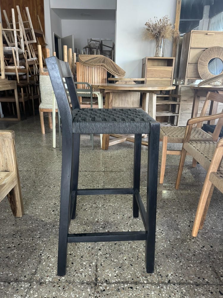 Banqueta Cuadrada Tejida Full Black - Imagen 4