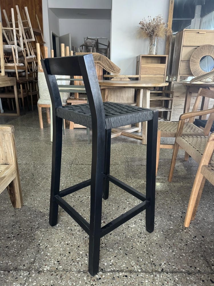 Banqueta Cuadrada Tejida Full Black - Imagen 5