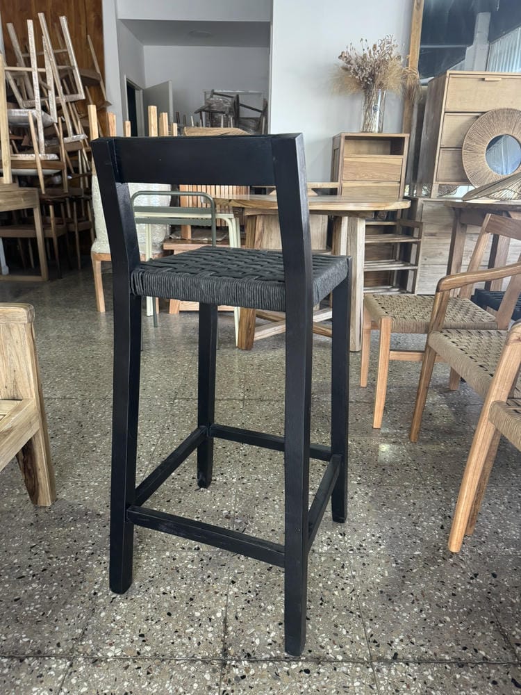 Banqueta Cuadrada Tejida Full Black - Imagen 6
