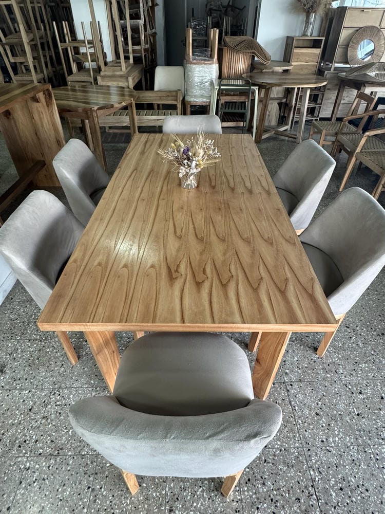 Juego de Mesa Enchapada en Paraiso 180x90 y 6 Sillas Ibiza - Imagen 2