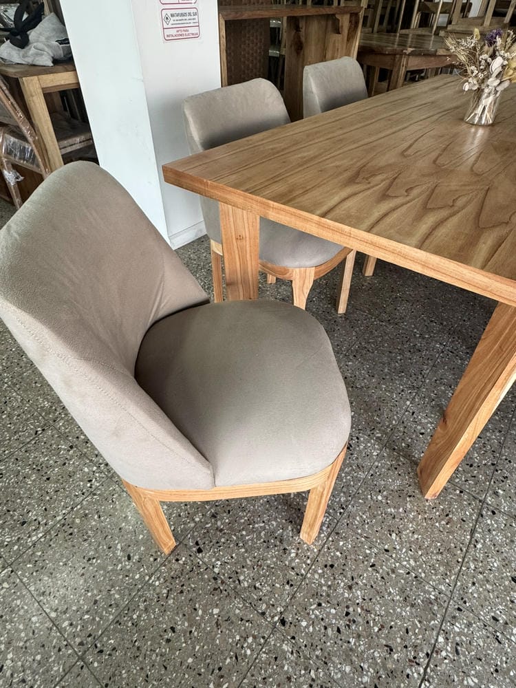 Juego de Mesa Enchapada en Paraiso 180x90 y 6 Sillas Ibiza - Imagen 5