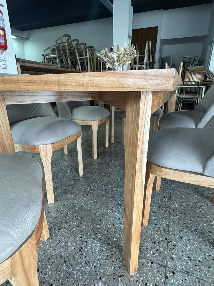 Juego de Mesa Enchapada en Paraiso 180x90 y 6 Sillas Ibiza - Imagen 4