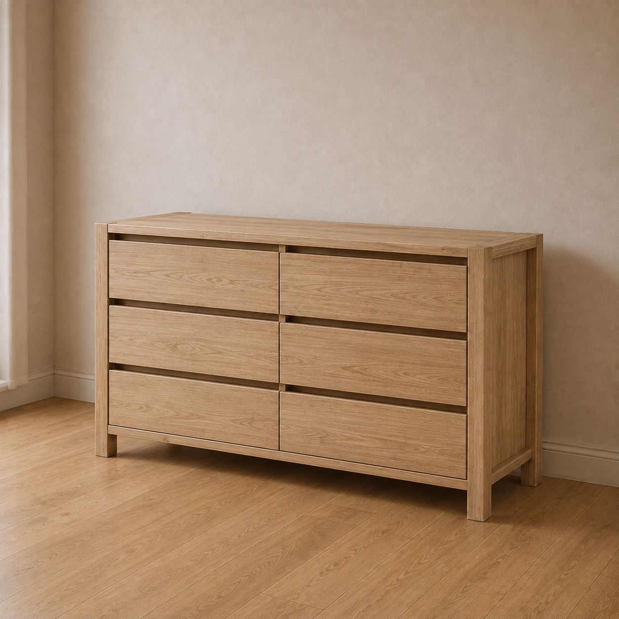 Comoda 6 cajones Alamo Macizo - Modelo 2